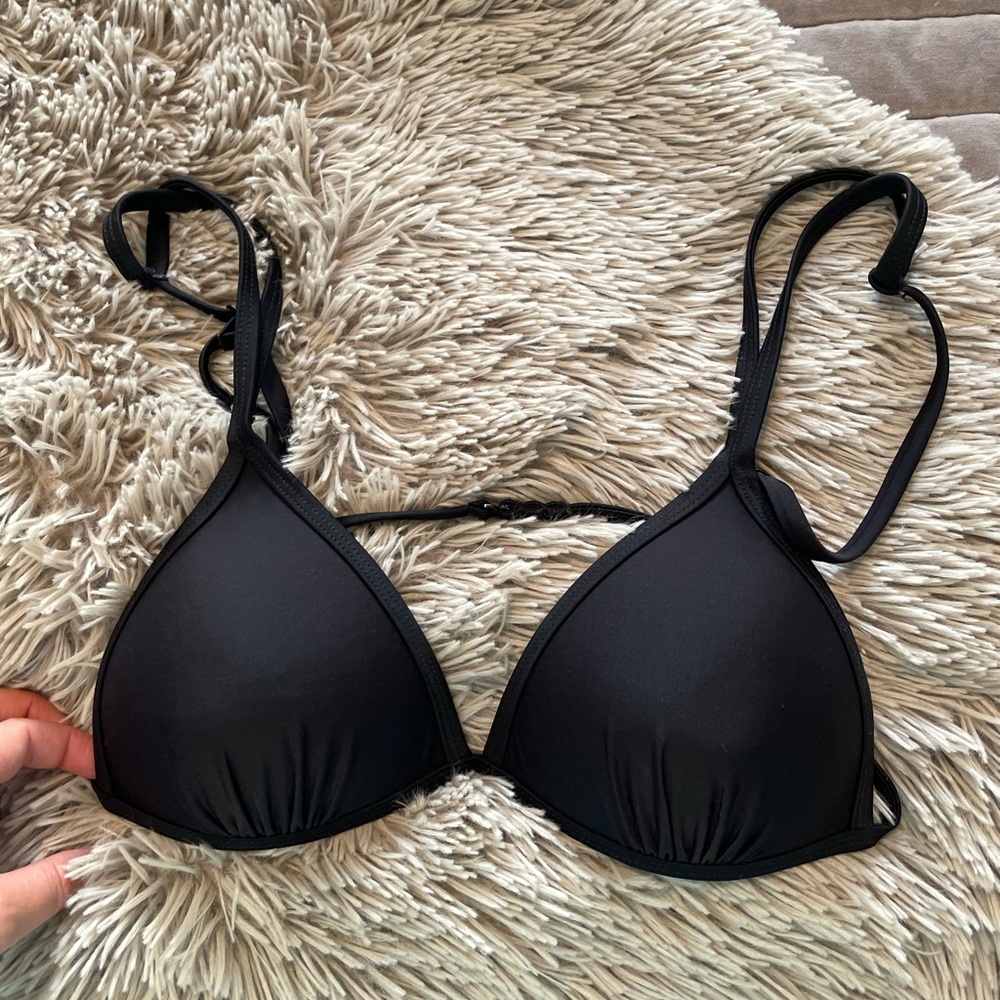 Black triangle swimsuit top